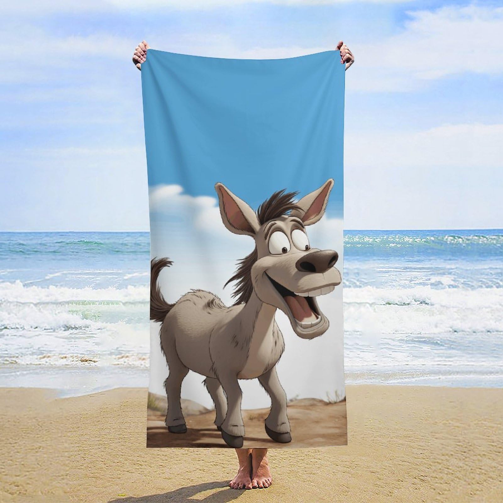 Amazon.com: NONHAI Beach Towel Cartoon Donkey Microfiber